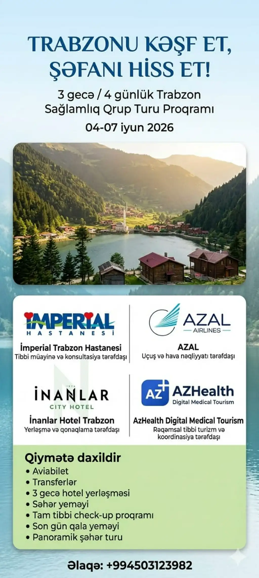 Trabzon Sağlamlıq Qrup Turu: TRABZONU KƏŞF ET, ŞƏFANI HİSS ET! (3 gecə / 4 günlük)